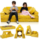 LX15 14pcs Modular Play Couch, Amber Yellow