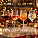 European Style Unbreakable Stemmed Crystal Wine Glasses, | Set of 4