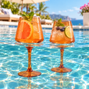 Floating Wine Glasses for Pool - Set of 2-18 OZ (Burnt Orange)
