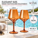Floating Wine Glasses for Pool - Set of 2-18 OZ (Burnt Orange)