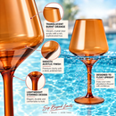 Floating Wine Glasses for Pool - Set of 2-18 OZ (Burnt Orange)