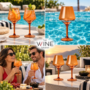 Floating Wine Glasses for Pool - Set of 2-18 OZ (Burnt Orange)