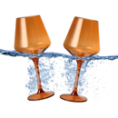 Floating Wine Glasses for Pool - Set of 2-18 OZ (Burnt Orange)