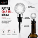 Golf Ball Wine & Champagne Bottle Stopper - Mouth-Blown Lead