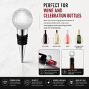 Golf Ball Wine & Champagne Bottle Stopper - Mouth-Blown Lead