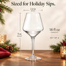 Unbreakable Stemmed Wine Glasses, Tritan Acrylic | Set of 6, (18oz)