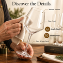 Unbreakable Stemmed Wine Glasses, Tritan Acrylic | Set of 6, (18oz)
