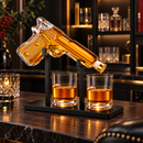 Pistol Whiskey Decanter Set 7.7 Oz with Two 10.5 Oz Glasses