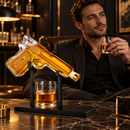Pistol Whiskey Decanter Set 7.7 Oz with Two 10.5 Oz Glasses