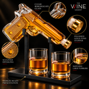 Pistol Whiskey Decanter Set 7.7 Oz with Two 10.5 Oz Glasses