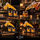 Pistol Whiskey Decanter Set 7.7 Oz with Two 10.5 Oz Glasses