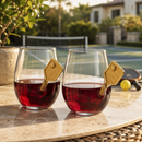 Pickleball Stemless Wine Glasses | Set of 2 (17.5 OZ)
