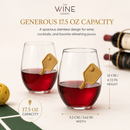 Pickleball Stemless Wine Glasses | Set of 2 (17.5 OZ)