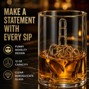 Middle Finger Gifts Whiskey Glass | SINGLE | (12.5 OZ) by The Wine Savant