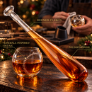 Baseball Themed Whiskey Decanter Set - 20Oz Bat Shaped Decanter