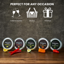 5-Pack Premium Margarita & Cocktail Flavored Salt Rimmer, Variety Set 3.5oz - Chili Lime, Lemon Drop Sugar, Lime, Habanero & Honey, Jalapeno Citrus - No Silicon Dioxide, Easy Screw-On Lid