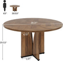 39" Round Dining Table, Farmhouse Kitchen Table for 4 People
