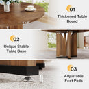 39" Round Dining Table, Farmhouse Kitchen Table for 4 People