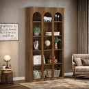 70.8" Wood Bookshelf, 5-Tier Rustic Bookcase Display Storage Shelving Unit