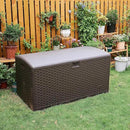 Amazon Basics Outdoor Organization & Storage Deck Box with Lid, 99 Gallon, Brown by CozyNest Decor