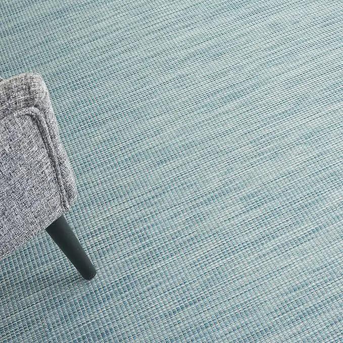 Nourison Home Positano 5' x 7' Aqua Fabric Modern Area Rug (5' x 7'), photo 3 of 10