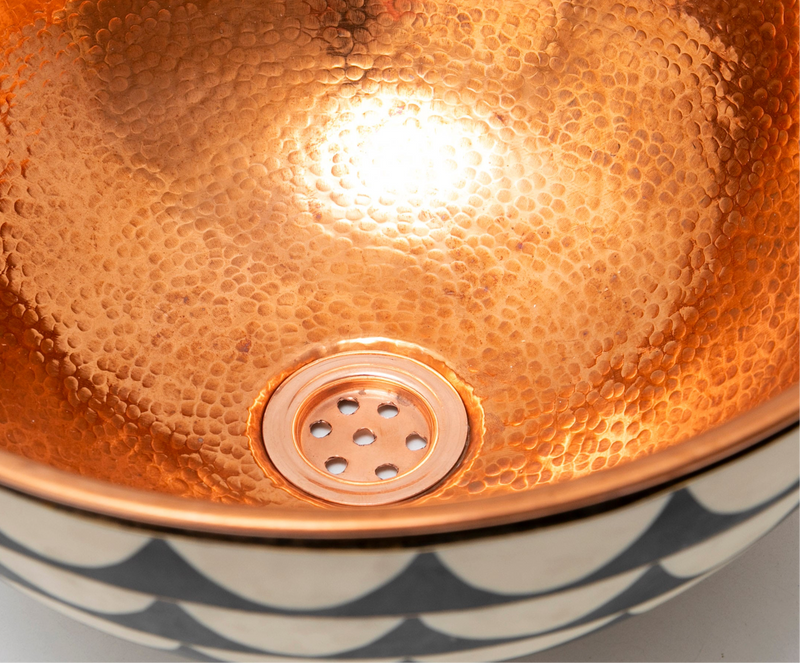 Copper and Wood Vanity Vessel Sink - BRASSMA