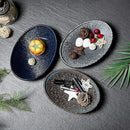Oval Ceramic Decorative Bowl, Key Dish for Entryway Table, Small Home Decor Accent, Trinket Tray for Office Home Decor Gift (10'' Snowflake Gray without Glaze Layer) by CozyNest Decor