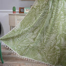Sutuo Home Boho Curtain 84 Inches Length for Bedroom, Printed Cotton Linen Rod Pocket Rustic Farmhouse Bohemian Tassels Window Treatment, 1 Panel 59" W x 84" L, Green Tropical Leaves by CozyNest Decor