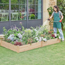 Yaheetech 8×4ft Wooden Horticulture Raised Garden Bed Divisible Elevated Planting Planter Box for Flowers/Vegetables/Herbs in Backyard/Patio Outdoor, Natural Wood, 93 x 48 x 10in by GreenHaven Gardens