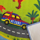KC Cubs 8x10 Dinosaur Toy Car Dino Road Rug – Educational Play Mat Carpet for Kids, Toddlers, Nursery, Classroom, Playroom, Baby Daycare, Boys & Girls by TinyTreasures Baby Boutique