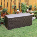 Amazon Basics Outdoor Patio Storage Box 150 Gallon Deck Box, Waterproof and Weather-resistant, Furniture Cushions Garden Tools, Brown by CozyNest Decor