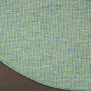 Nourison Positano Indoor/Outdoor Blue/Green 6' x Round Area Rug, Easy Cleaning, Non Shedding, Bed Room, Living Room, Dining Room, Backyard, Deck, Patio (6 Round) by CozyNest Decor