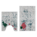 Boston Design 2 Piece Bathroom Rugs Set | Mutlicolor