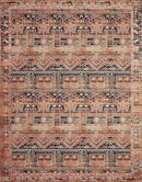 Loloi Layla Collection LAY-14 Mocha/Blush 5'-0" x 7'-6" .13" Thick Area Rug, Soft, Durable, Vintage Inspired, Distressed, Low Pile, Non-Shedding, Easy Clean, Printed, Living Room Rug by CozyNest Decor