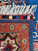 Hand-Knotted Afghan Kazak Rug – 6'6" x 9'7" – Vibrant Geometric Design in 100% Wool