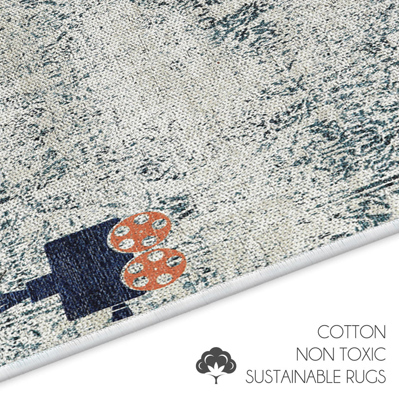 Los Angeles Design U Shape Bathroom Rug | 20”x24" | Multicolor