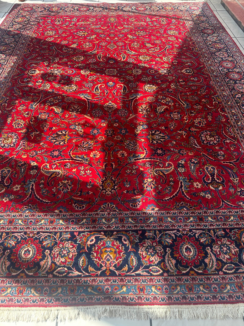 Incredible Persian Kashan All Over Wool Rug 10’2” x 14’