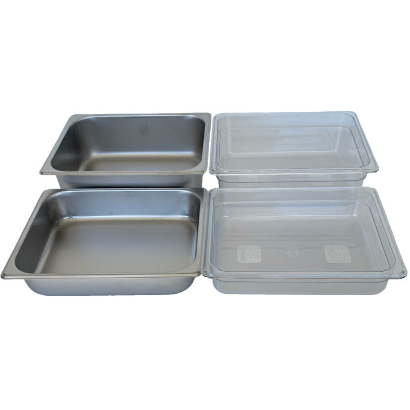 REVO HALF Size Pan Set |  Stainless Steel 4" deep | Two 1/2 Size food pans