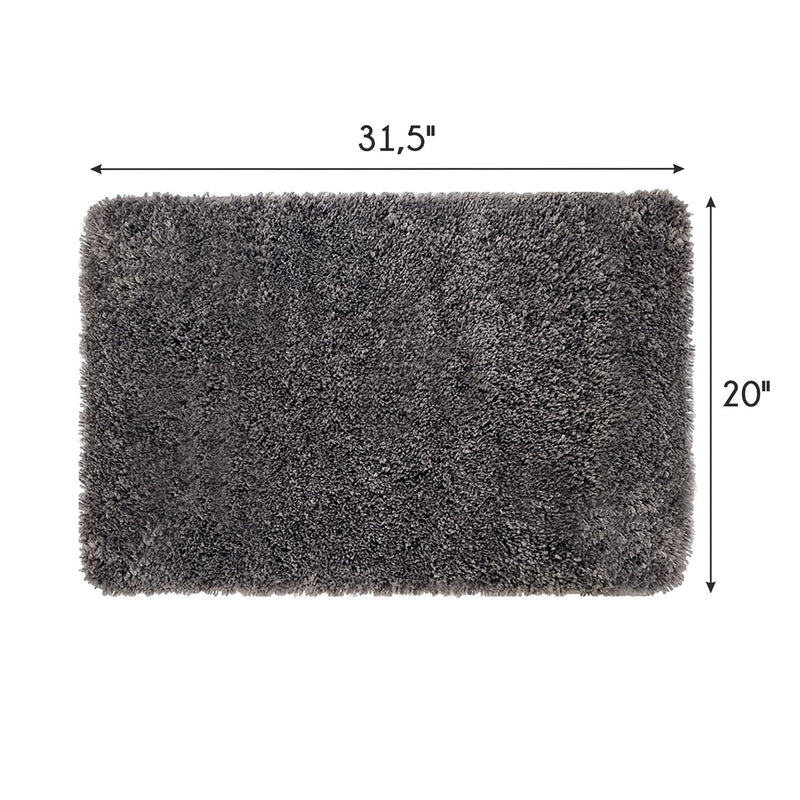 Solid Gray Bathroom Rugs Sets, Shower Rugs with Toilet Rugs U Shaped |20" x 31.5"