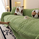 Plush Fleece Sofa Cover with 3D Cable Knit Texture Soft Cozy Warm Sofa Throw Blanket