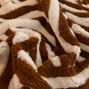 Plush Sherpa Sofa Throw Cover for Sectional, Jacquard Wave Throw Furniture Protector