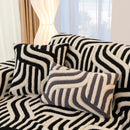 Plush Sherpa Sofa Throw Cover for Sectional, Jacquard Wave Throw Furniture Protector by Slipcover KAS™