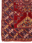 Dezgiri Anatolian Tribal Wool Rug – 5’x8’– Hand-Knotted Red Medallion Rug with Geometric Motifs