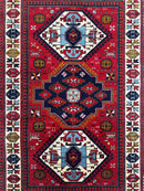 Armenian Yerevan Wool Rug – 4’6” x 6’11” – Hand-Knotted Geometric Design