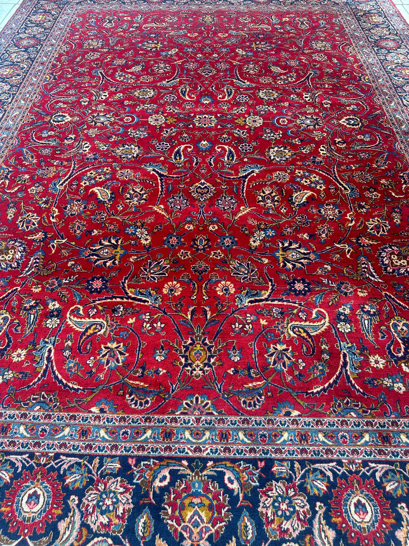 Incredible Persian Kashan All Over Wool Rug 10’2” x 14’