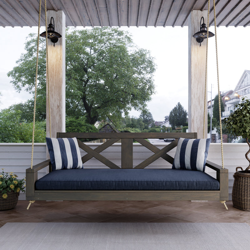 Amish Casual Malvern Porch Swing Bed, 6 Ft Dark Walnut