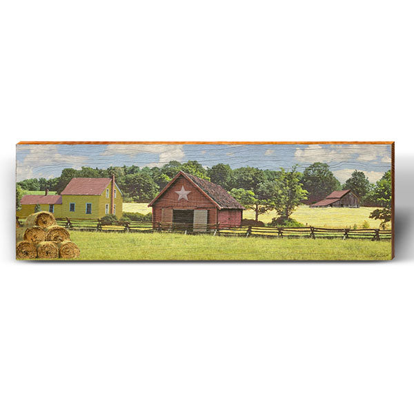 White Star Barn | Wall Art Print on Real Wood