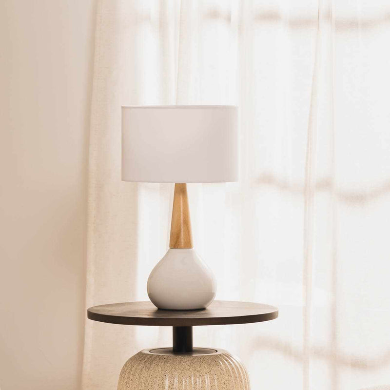 Baugo White Ceramic Table Lamp