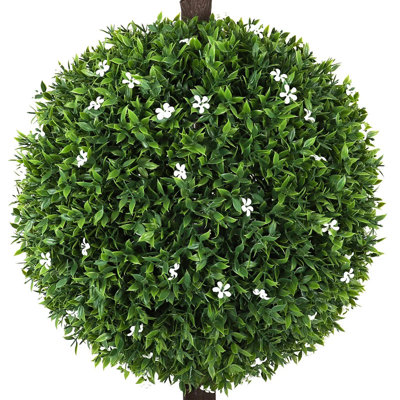 4' Artificial White Flower Topiary Tree