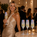 Iridescent Champagne Glasses Premium Barware Gift Elegant Drinkware Collection